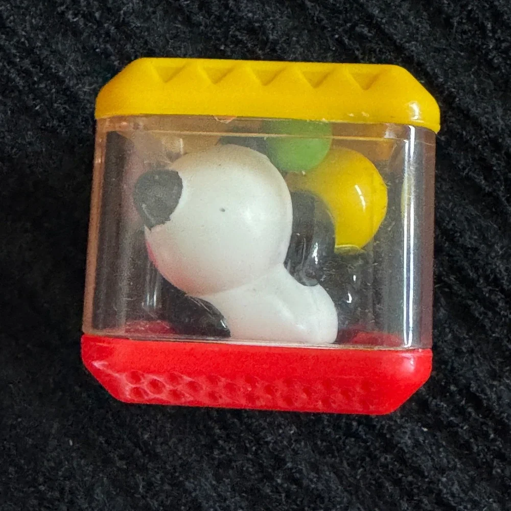 Fisher Price‎ Peek-a-Boo Block Panda Bear with Balls Yellow Red Vintage Toy